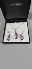 Warren James Roxanne Swarovski Crystal Necklace & Earrings Set 925 Silver