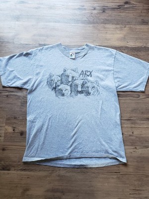 90s Vintage IMUS Auto Body Express Tee T Shirt USA Size L, Grey, Wolf, Graphic