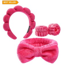 Headbands for Women - Spa Headband and Wristband Set - Headband for Washing F...
