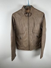 Conbipel Giacca In Vera Pelle, Casual Blazer Donna Taglia M Donna Beige Marrone