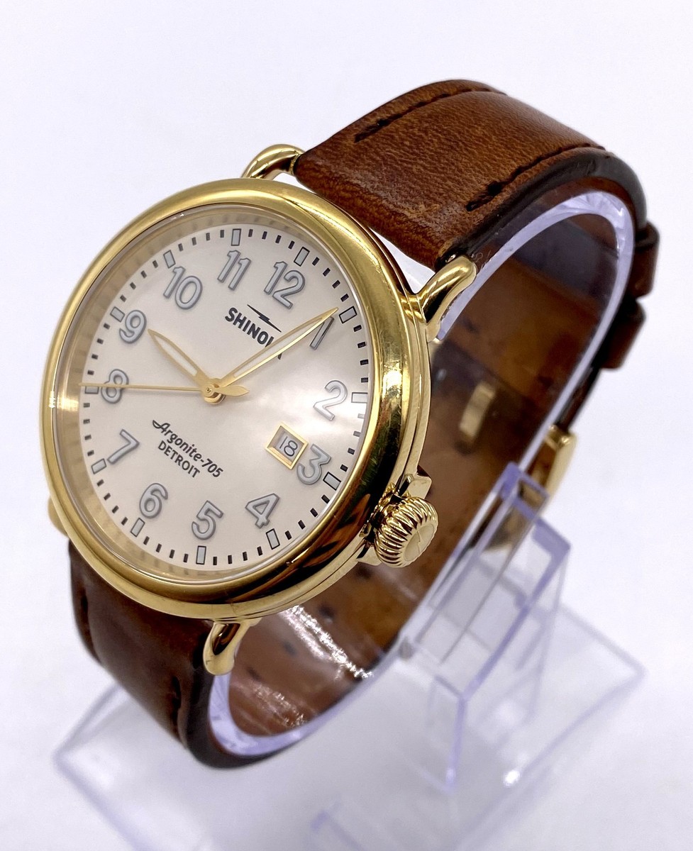 SHINOLA Argonite-705 Detroit Qz Watch Gold Tone Stainless Steel - Main Image