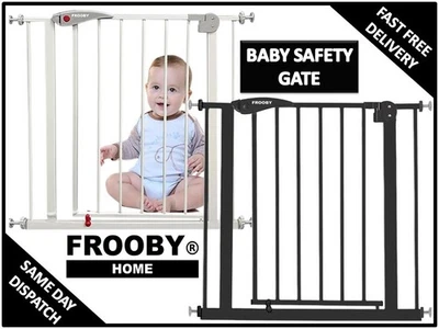 FROOBY Puerta de seguridad para bebés hogar mascotas perros barrera escalera seguro puerta protector 75 a 85 cm