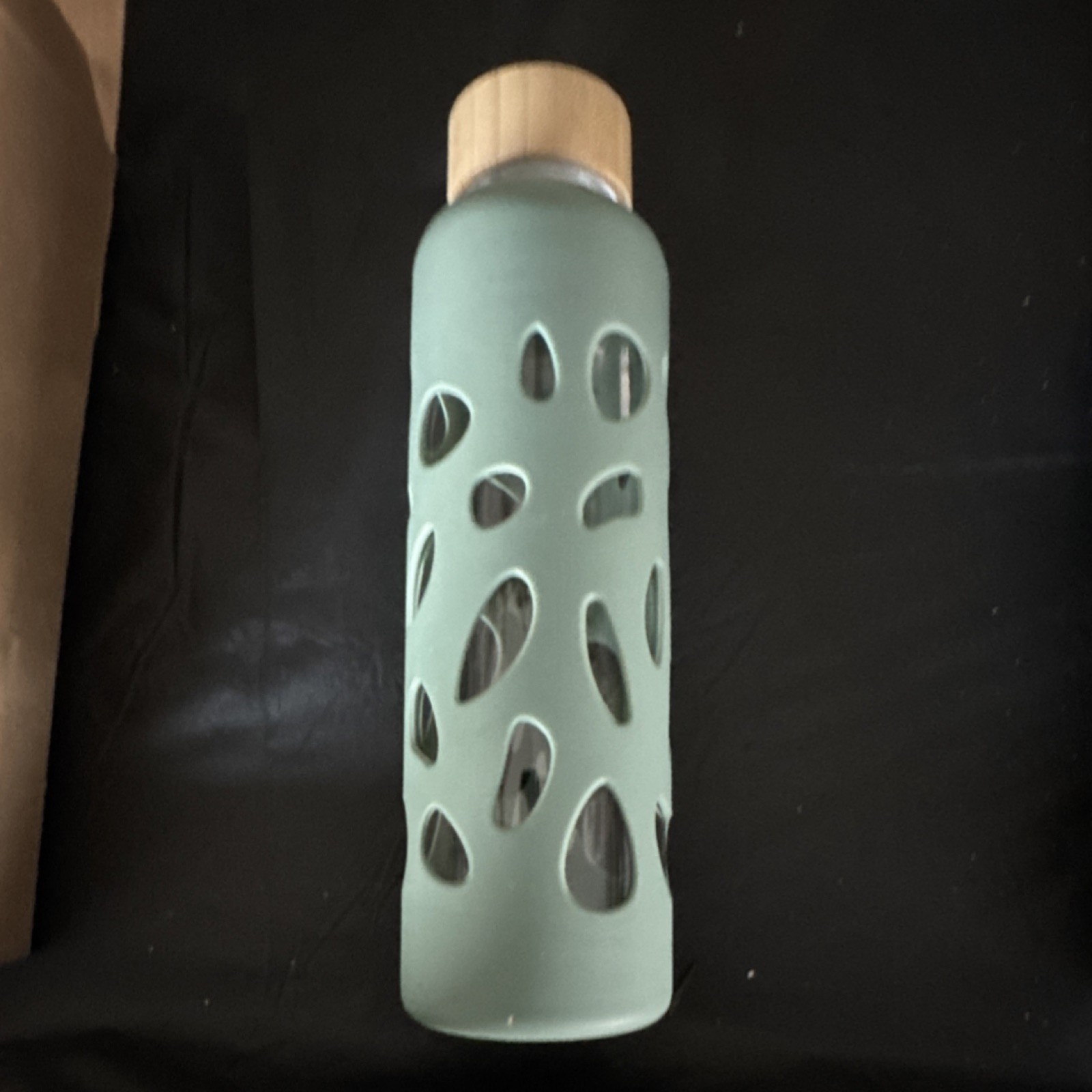 Teal Bamboo Lid Silicone Sleeve Reusable