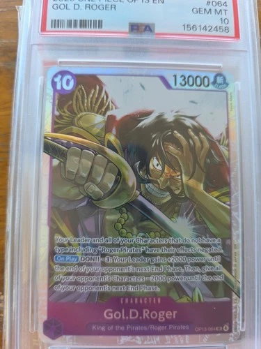 Gol. D. Roger OP13-064 One Piece TCG Carrying On His Will English Foil NM PSA 10
