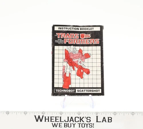 Scattershot Action Figure Instruction Manual Booklet 1987 Hasbro G1 Transformers