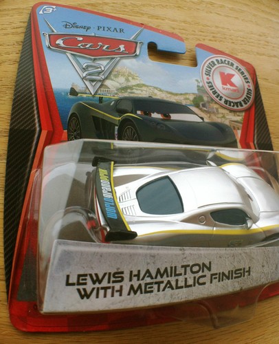 Disney PIXAR Cars 2 SILVER RACER SERIES Kmart LEWIS HAMILTON METALLIC DAY 9 - Imagen 3 de 10