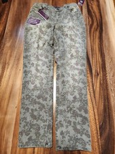 Gloria Vanderbilt Amanda Jeans Gray Floral Print Size 6 Short NWT