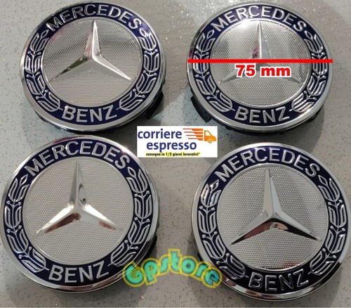 4 TAPPI COPRIMOZZO COMPATIBILE MERCEDES CERCHI 75MM - Foto 8