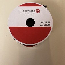 Celebrate It Black Red Plaid Wired Crafting Ribbon 2.5 " x 20 ft 6 m NEW