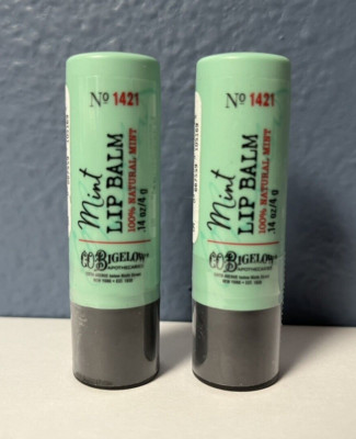 Bath & Body Works CO Bigelow No. 1421 MINT Lip Balm 2x Lot BRAND NEW & SEALED