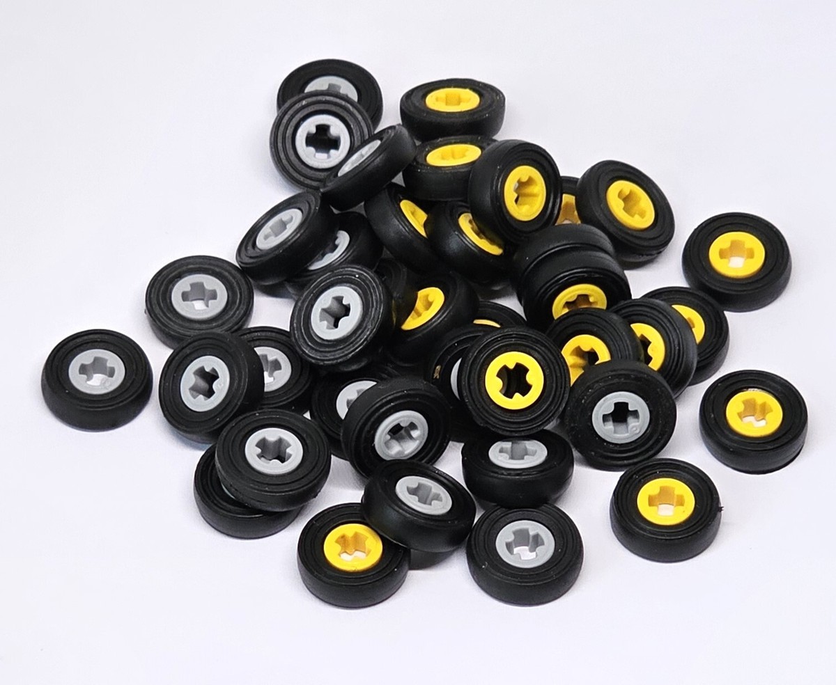 Buy 40 LEGO Mini Wheels with Tires (technic,car,robot,bush,axle
