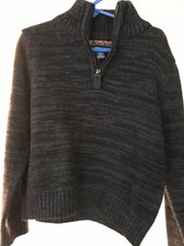 CHAPS boys charcoal grey 1/4 zip pullover sweater XXS 4/5 NWT