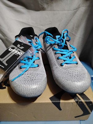 Tommaso Pista Aria Knit + Delta Cycling Shoes Women's Size 8 Gray Blue Laces