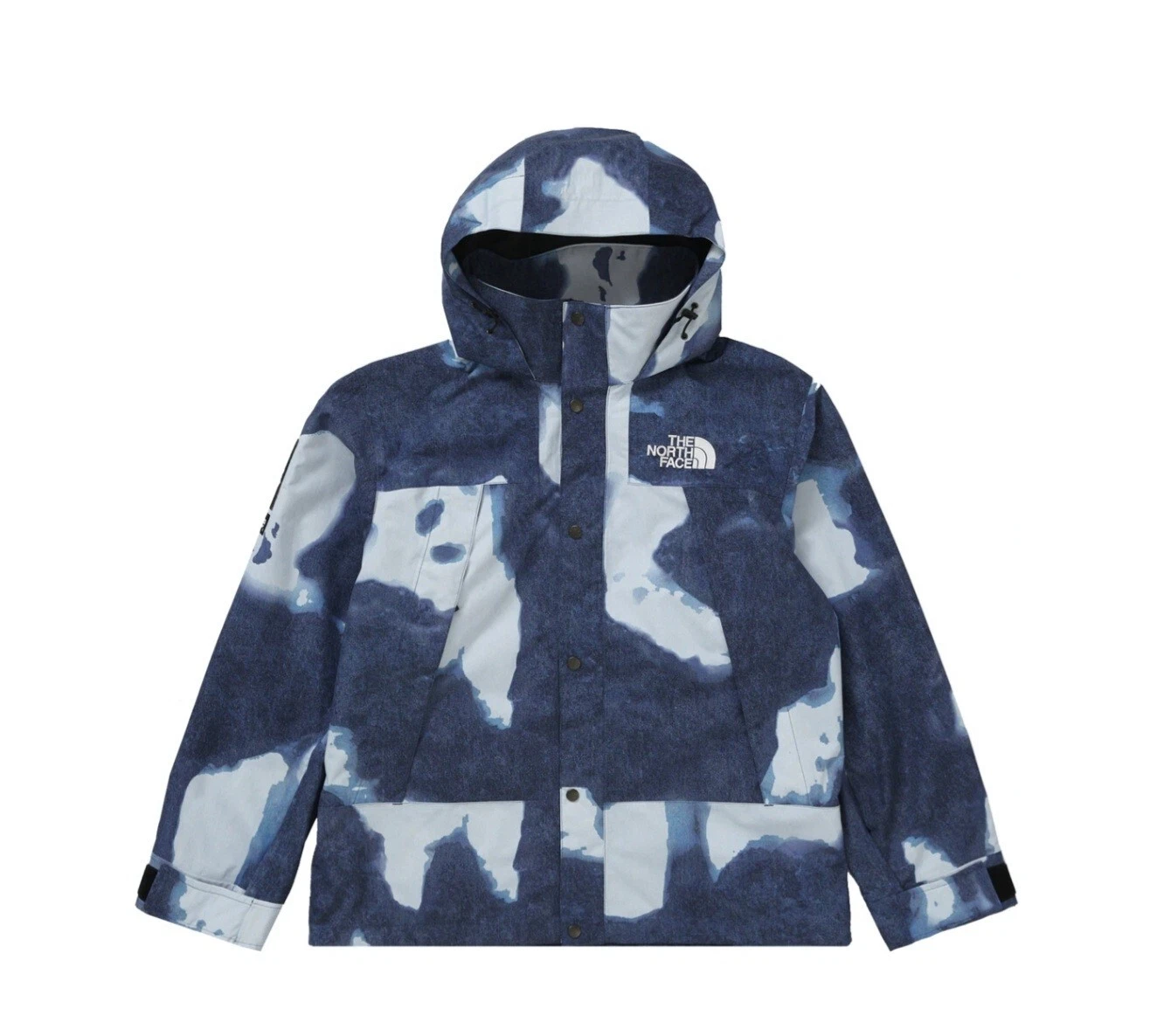 Veste de montagne indigo imprimé denim blanchi Supreme The North Face PETITE À LA MAIN