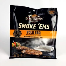 Bear Mountain Smoke ‘Ems BOLD BBQ Real Wood Smoke On Any Grill 12 Oz New