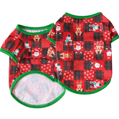 Pet Christmas Clothes Puppy Dog Jumper Small Dog Chihuahua Cat T-shirt Apparels - Picture 11 of 37