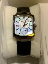 Philip Stein 21FMOP Roman Numerals Stainless Steel Black Patten Leather Band