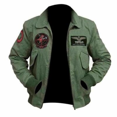 Mens Top Gun 2 Pete Maverick Jet Pilot Flight Air Force Tom Cruise Cotton Jacket