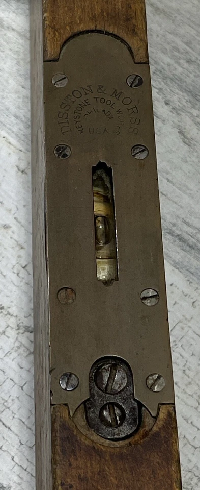 Vintage Disston & Morss Embossed Wood Level Keystone Tool Works Philadelphia USA - Image 2 of 4