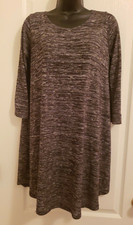 Veronica M Shift Dress Sz Small Gray 3/4 Sleeve Light Knit