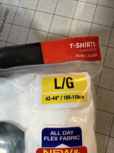 Nuove confezioni da 3 T-shirt Hanes senza tag comfort cool, bianche, taglia large (42""-44") - Foto 3 di 3