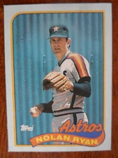 1989 TOPPS BASEBALL #K NOLAN RYAN BOX BOTTOM CARD EX/MT+ U-2657