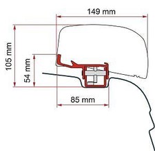 Fiamma F40 Van Adapter Vwt5/T6 - Deep Black - Rhd 98655Z153