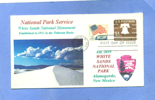 WHITE SANDS NP New Mexico Nation Park Color Photo Dunes Cachet Bell First Day PM - Afbeelding 1 van 1