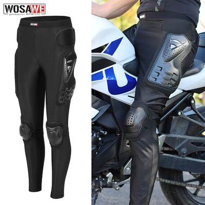 WOSAWE Men's Motorcycle Leggings With CE Pads | Protective Pants For MTB, Cycling, Running, Gym