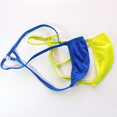 K7992 K799 Mens Triangle Back String Posing Thong Contoured Pouch Silky Soft