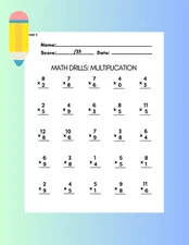 25+ Printable Multiplication Worksheets, PDF only - (1-12)