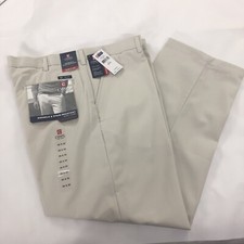 Chaps Classic Flat Front Chino Pants Wrinkle  Stain Resistant Stone 38 X 32 NWT