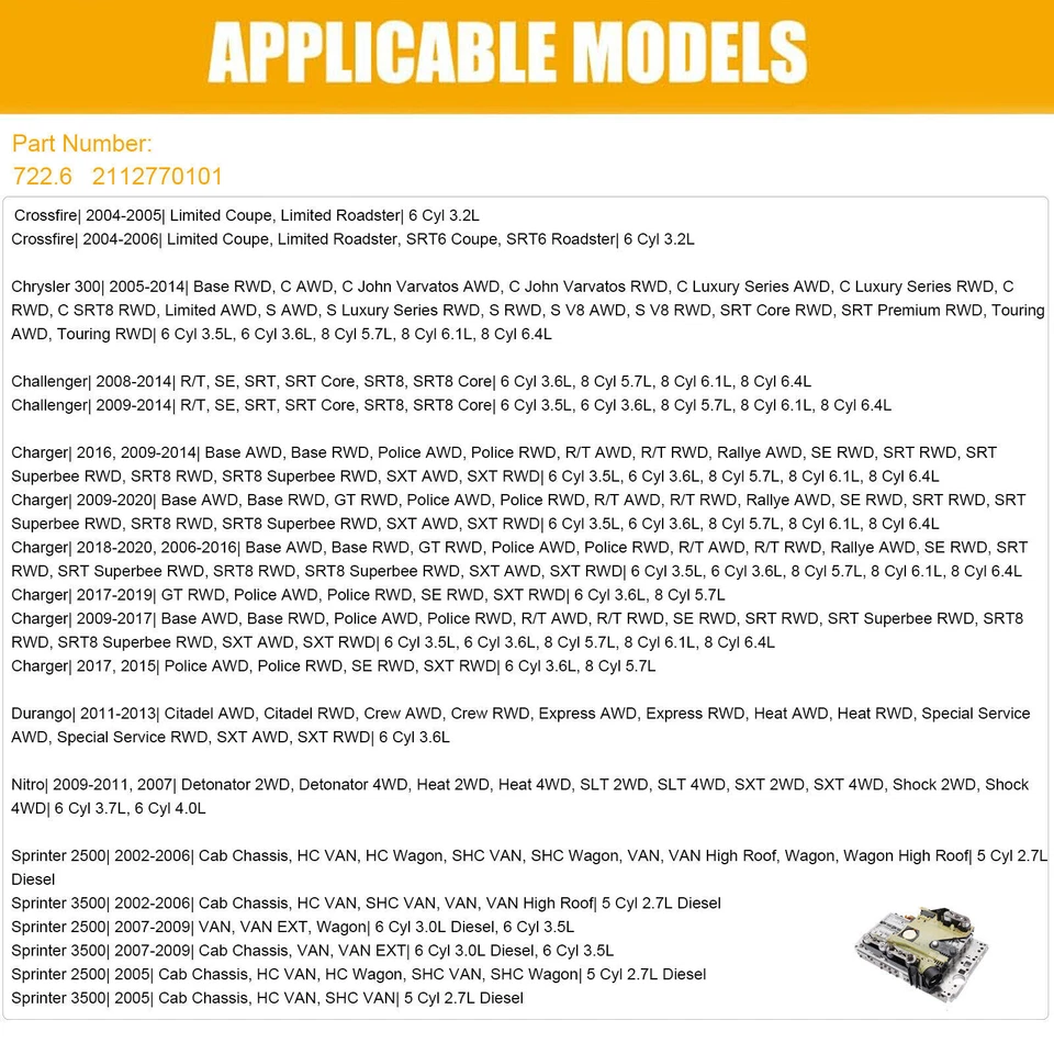 722.6 Valve Body Transmission Solenoid for Mercedes-Benz C230 C320 E300 ML320 - Image 3 of 4