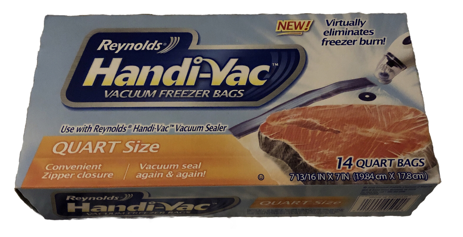 Reynolds Handivac Vacuum Freezer Food Storage Quart Size Bags 14ct