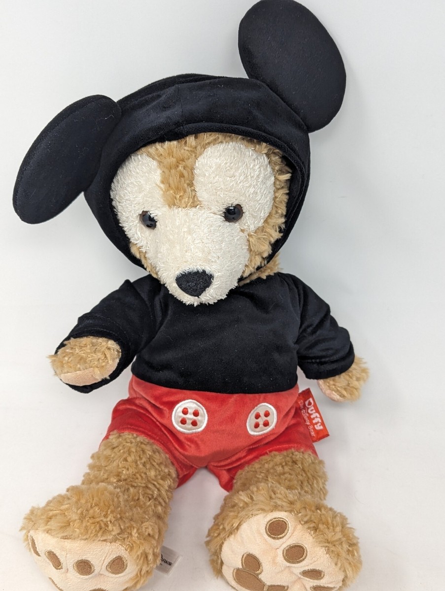 Disney Parks Duffy Bear w/Cute Mickey Mouse Outfit & Hood w/Ears