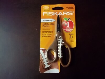 FISKARS 5 INCH SAFTY EDGE BLADE KIDS SCISSORS FOOTBALL NEW