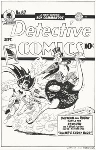 Detective Comics 67 Cover Recreation Original art Latcha 11x17 OA Penguin Batman