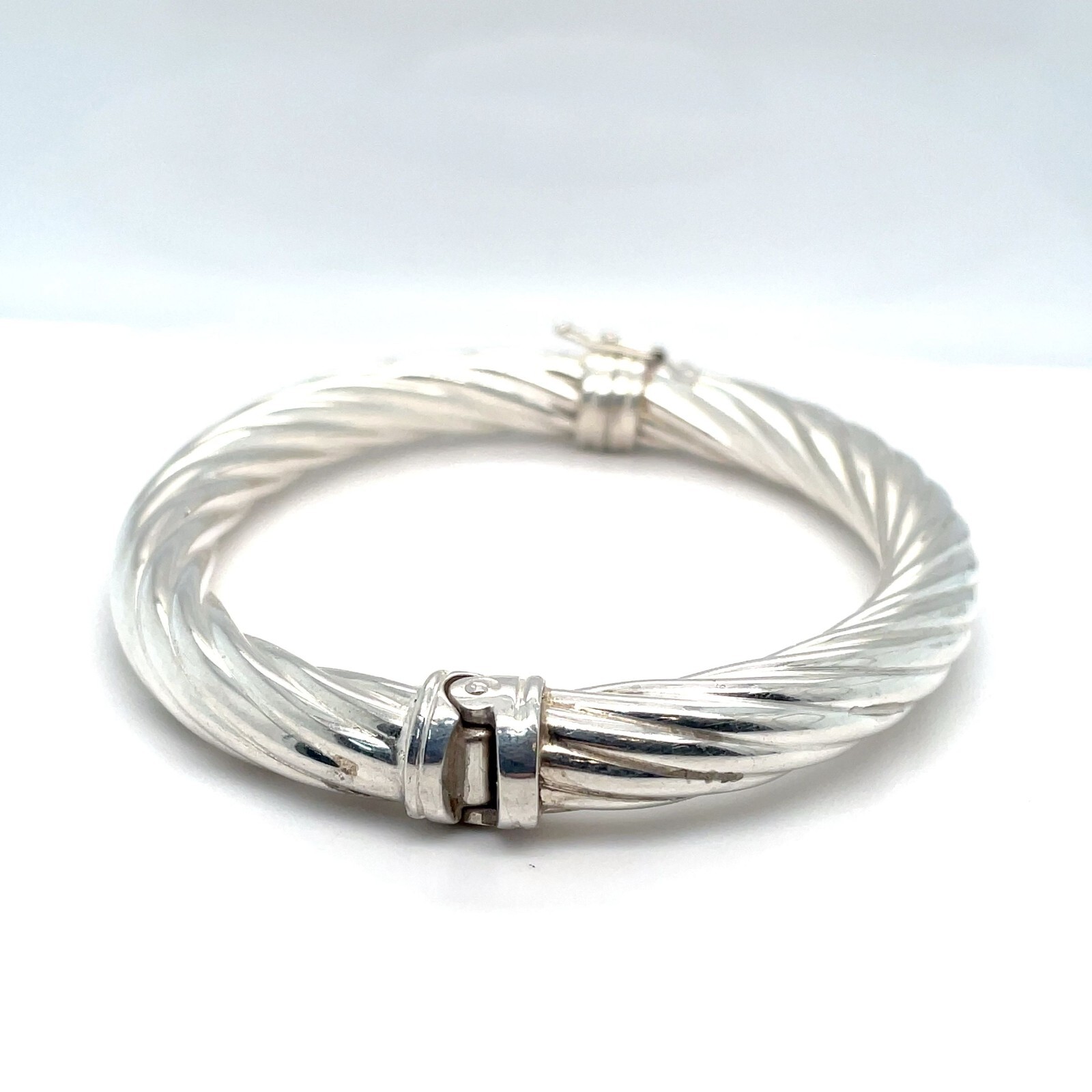 Sterling Silver 7 Inch Hinged Bangle Bracelet - image 4