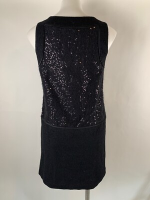 Ann Taylor LOFT Black Sequin Shift Dress Drop Waist 4 Petite Lovely | eBay