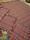 Vintage Tartan 8 Placemats and 1 Tablecloth 46x70", Red Blue — photo 7