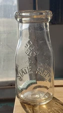 "State Farm" Milk Bottle Antique Half Pint Embossed Dartmouth, MA Prison Farm