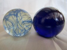 2 Murmeln Glas Glasmurmeln Alt Glaskugel 35mm...