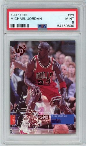 1997 UPPER DECK UD3 STAR STRUCK MICHAEL JORDAN BULLS INSERT CARD #23 SP - PSA 9