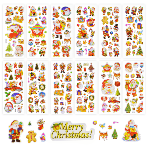 Vintage Christmas Stickers Xmas Craft Gift Home/Party DIY Randomly Decoration A - Picture 1 of 6