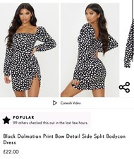 PRETTY LITTLE THING- Womens Navy polka dot dress, Size 8 Brand New With Tags.