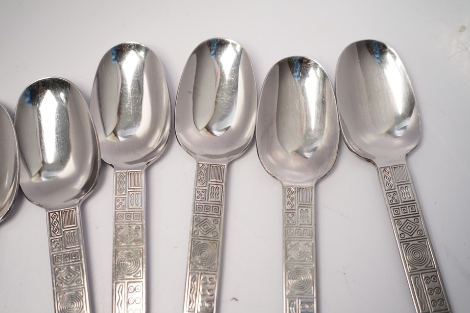 Cambridge AZTEC Stainless Steel Flatware 6 Soup Spoon 8” Vintage ...
