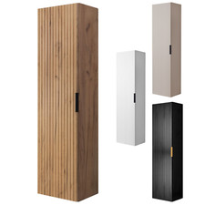 Badezimmer Hochschrank Wandschrank H&auml;ngeschrank Geriffelt Badm&ouml;bel - H&ouml;he 136 cm