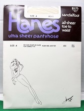 Vintage Hanes Ultra Sheer Color Pearl, Size A Style 885 All-Sheer Toe To Waist