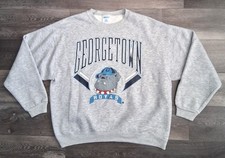 Vintage 90's Georgetown Hoyas Crewneck Sweatshirt Cheetah Mervyns Grey Size XL