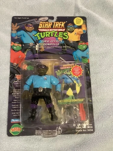 Vintage Ninja Turtles Star Trek First Officer Donatello On Card Figure As Spock
